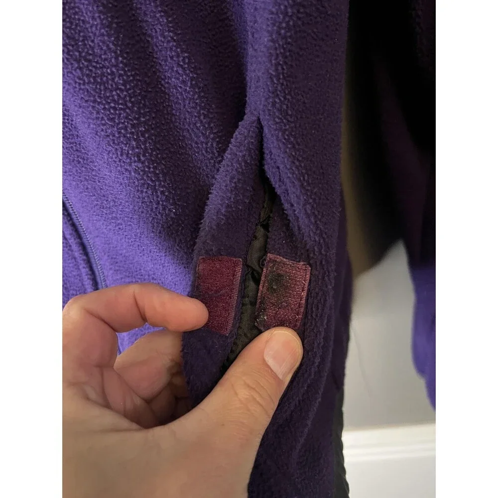CB Sports Jacket Womens Large Purple Gray Fleece Quilted Full Zip Outdoor